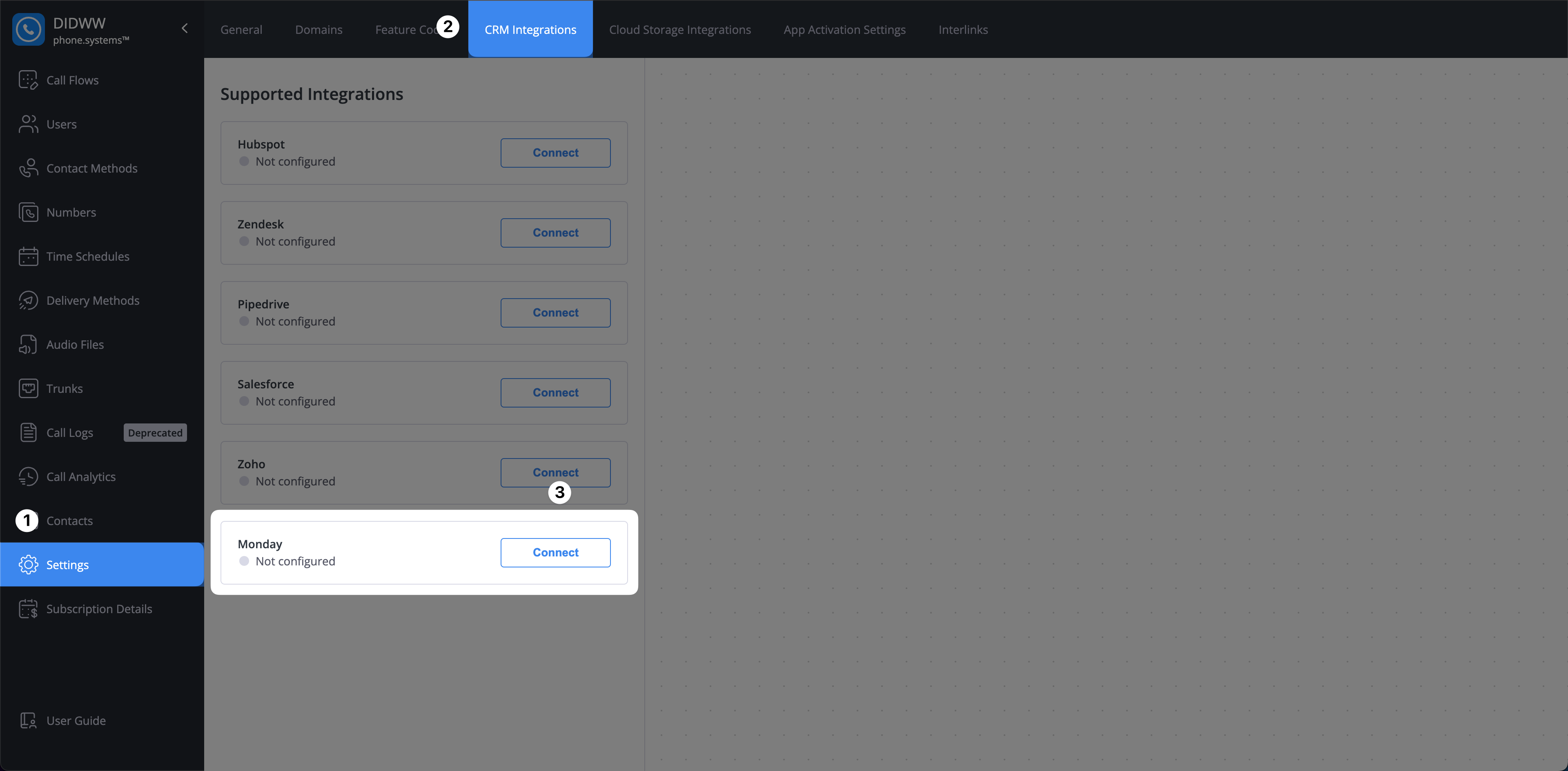 Connect Monday in phone.systems™