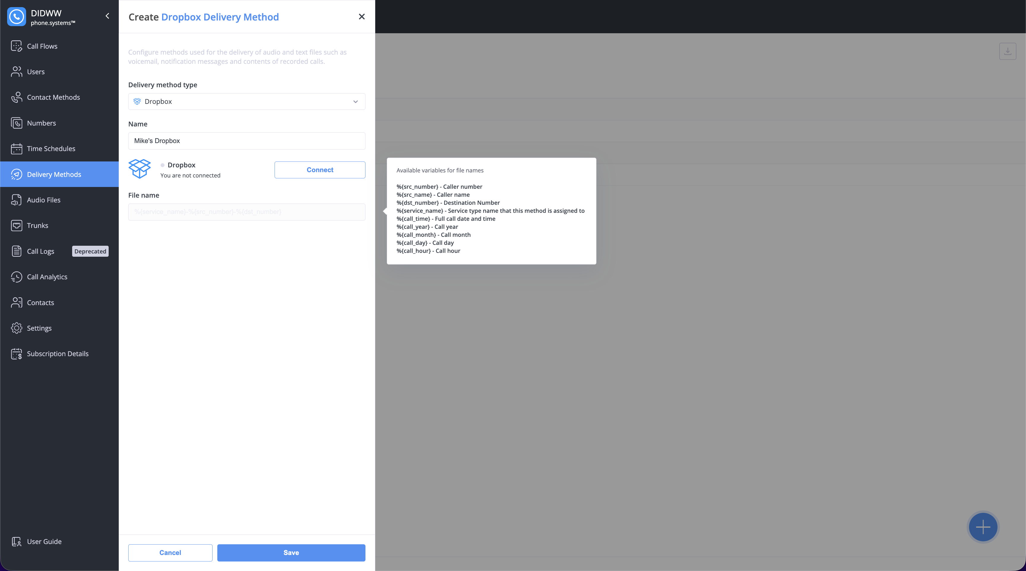New Dropbox Delivery Method