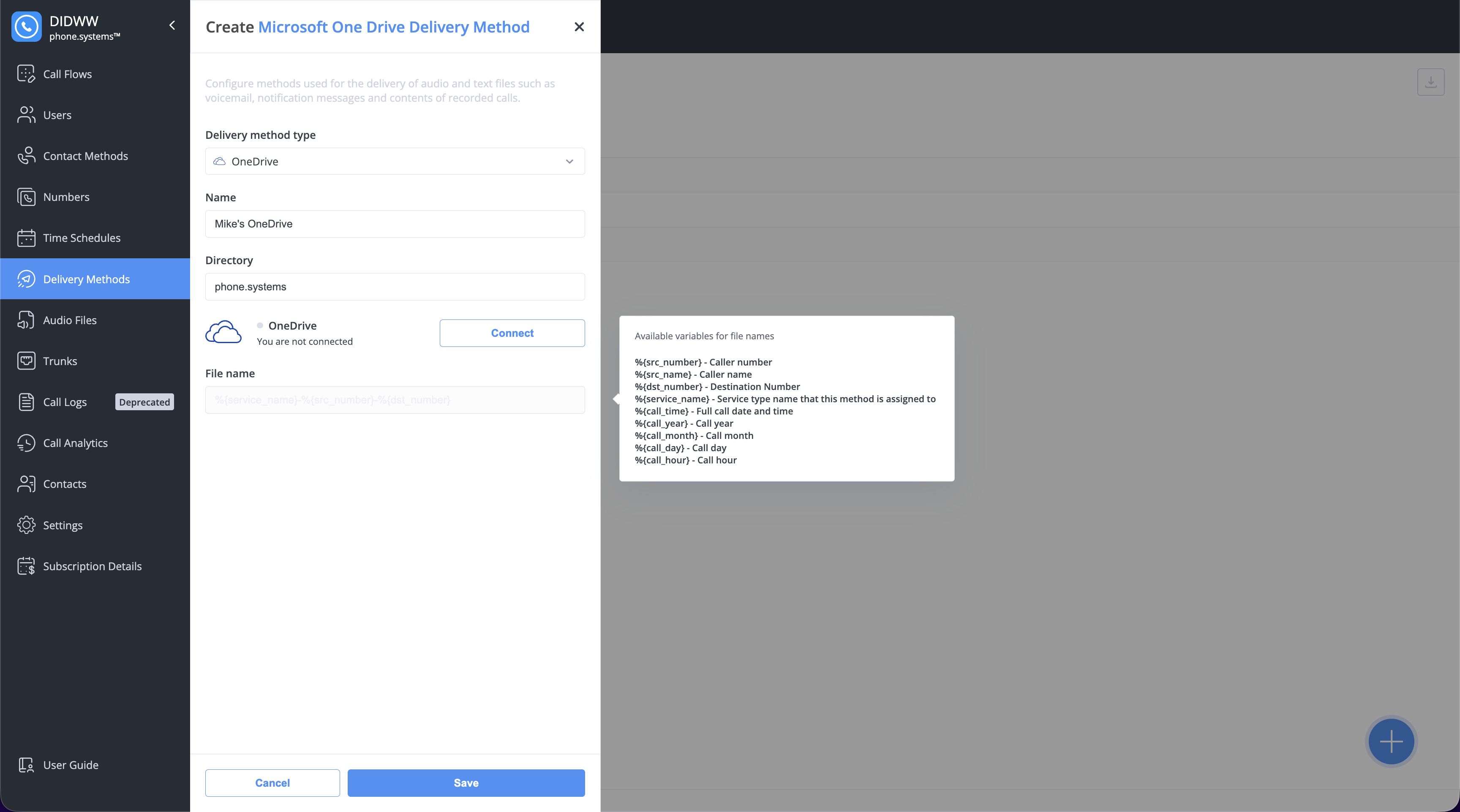 New OneDrive Delivery Method