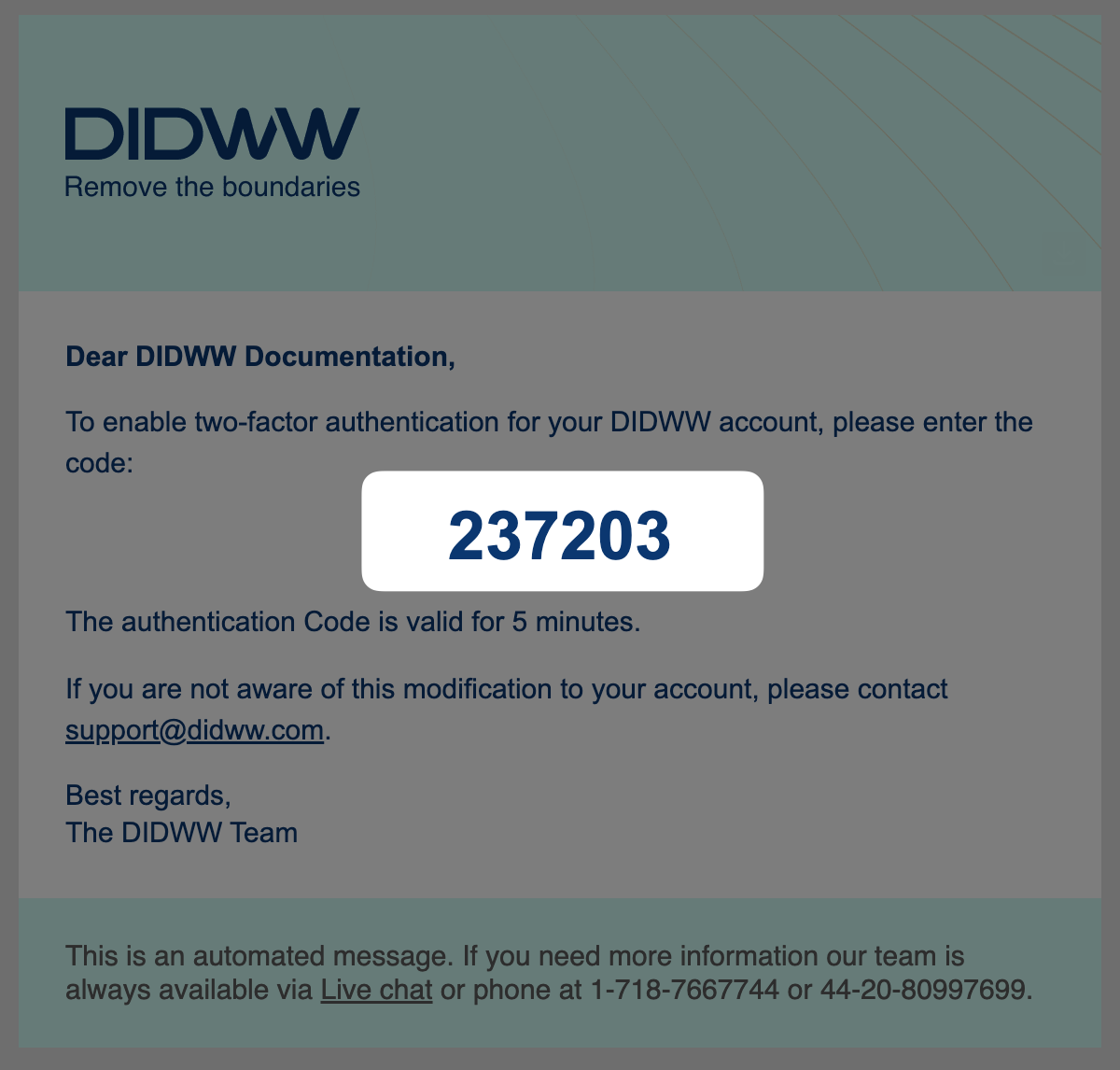 Email Verification Code.