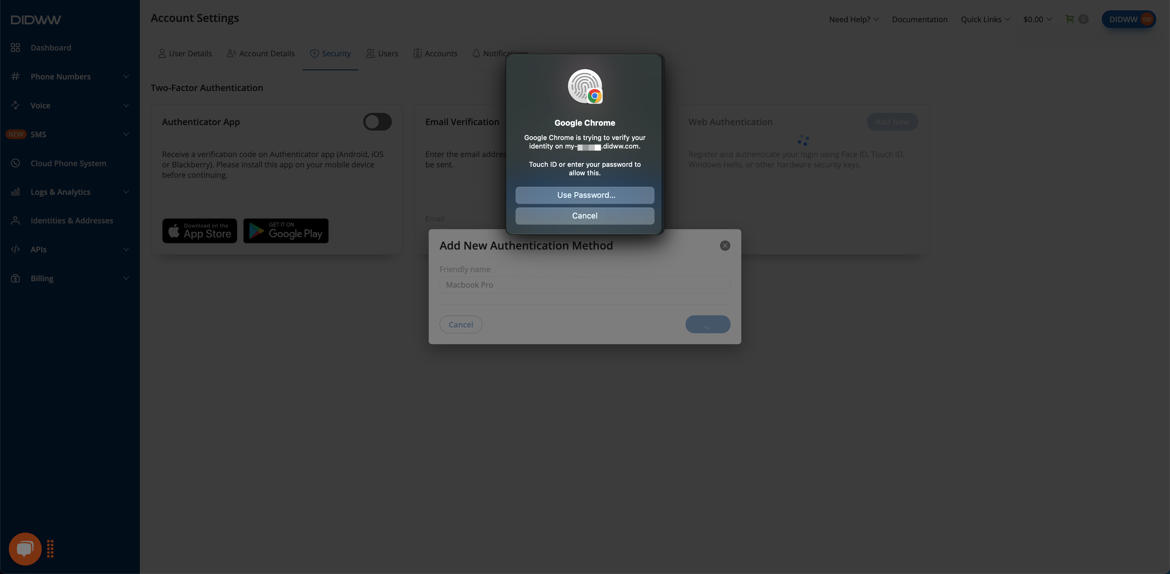 Authenticate Identity.