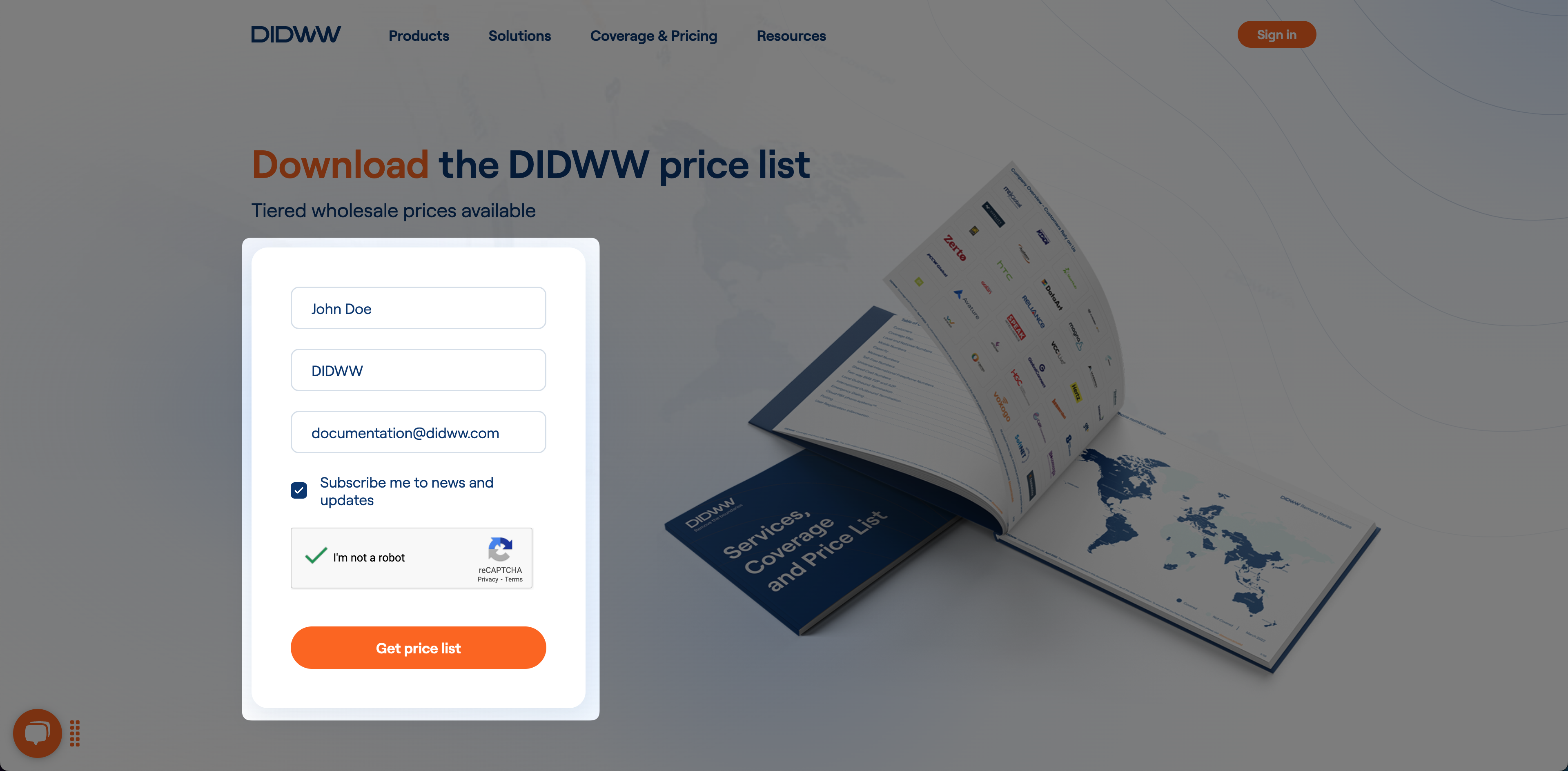 Download the General Price List.