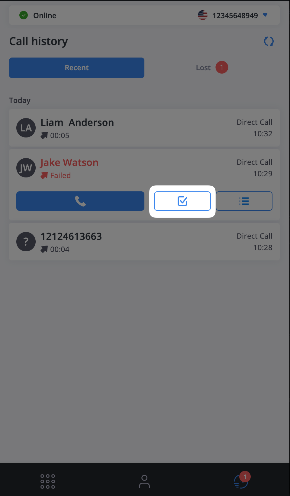 Manually Resolving Lost Calls