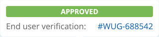 End User Verification Status tooltip on hover